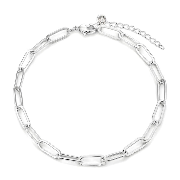 Minimal silver stainless steel link bracelet – waterproof and hypoallergenic UAE