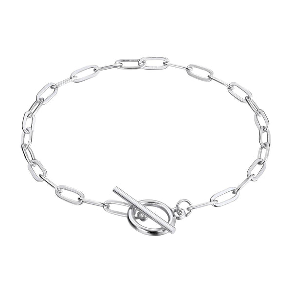 Stainless steel silver chain bracelet with toggle lock – waterproof jewelry UAE