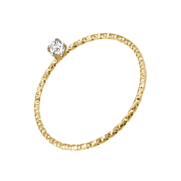 18K gold plated slim cubic zirconia ring – waterproof stainless steel jewelry for women UAE