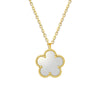 White clover pendant necklace in 18K gold plated stainless steel – waterproof jewelry for women UAE