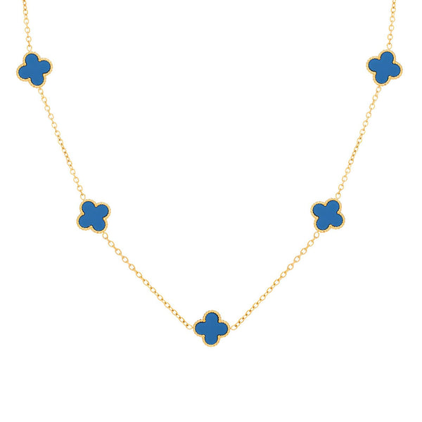 18K Gold Plated Stainless Steel Four-Leaf Clover Necklace