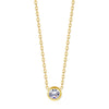 18K gold plated solitaire crystal necklace – waterproof stainless steel jewelry for women UAE